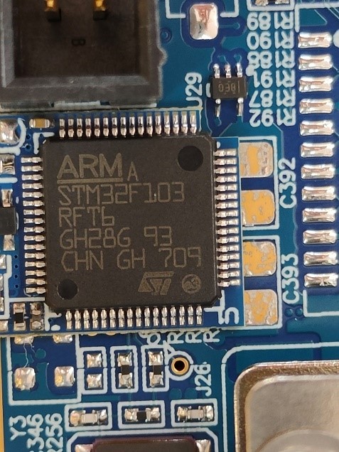 32-bit microcontroller on the base