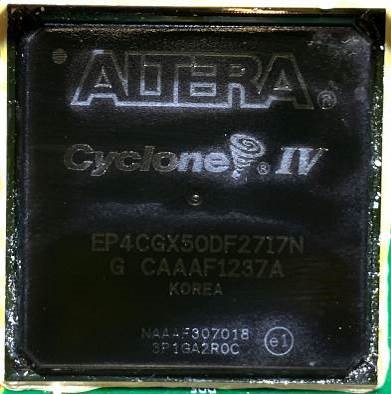 FPGA chip of the ALTERA Cyclone IV family 49888 cells 65nm technology 1.2V 672 pins