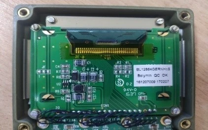 Monochrome OLED display with Bolymin passive matrix and built-in controller