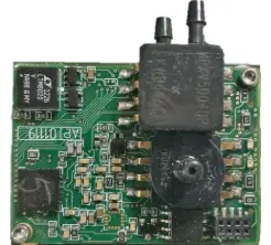 Two-port inline piezoresistive monolithic differential pressure sensor