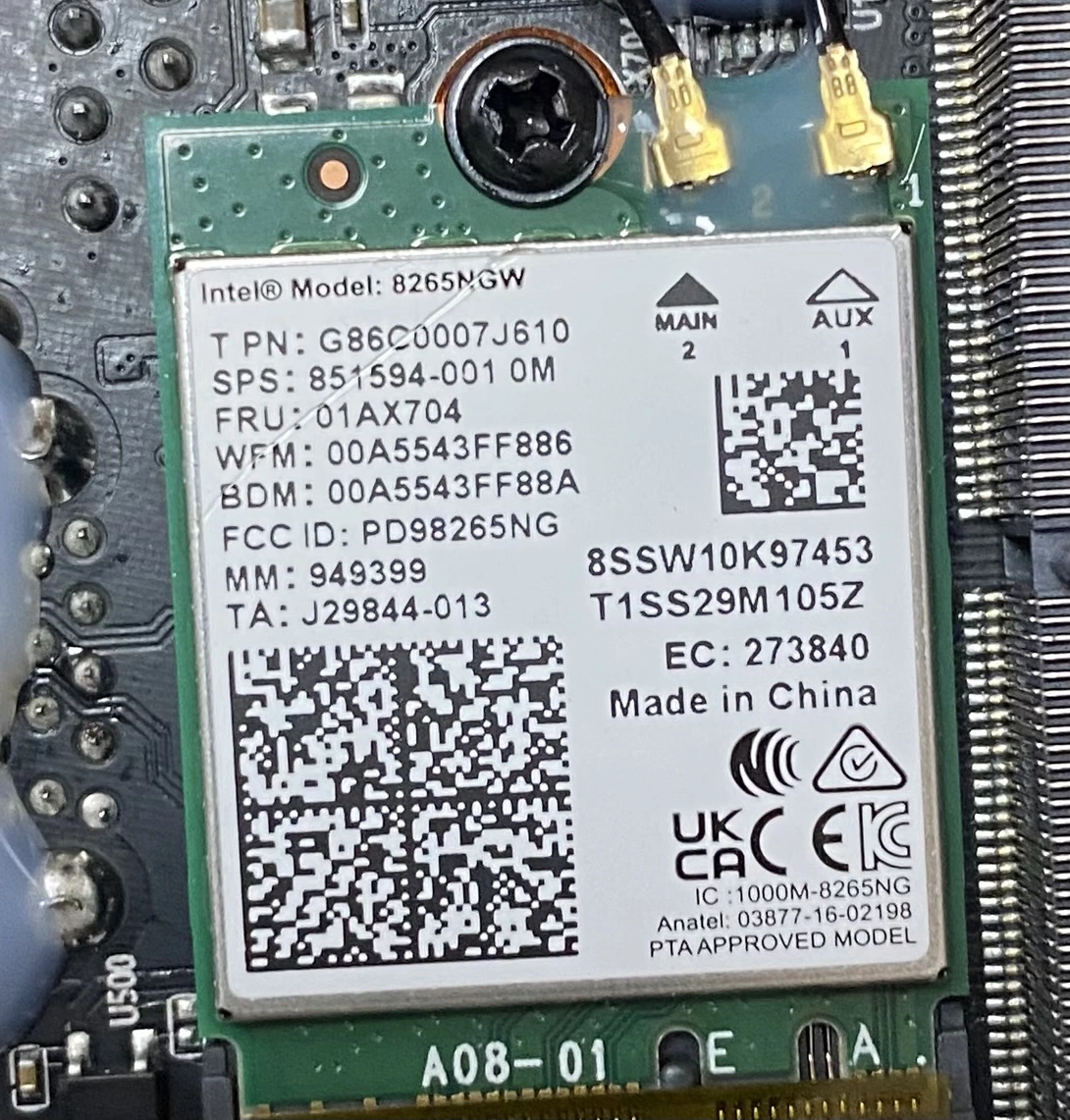 Dual band wireless - AC 8265 adapter