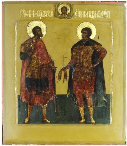 Theodore Stratilat and Dmitry of Solunsk in silver salary / Feodor Stratylat Ta Dmytrii Solunskyi (2 items - silver riza) (Photo 256)