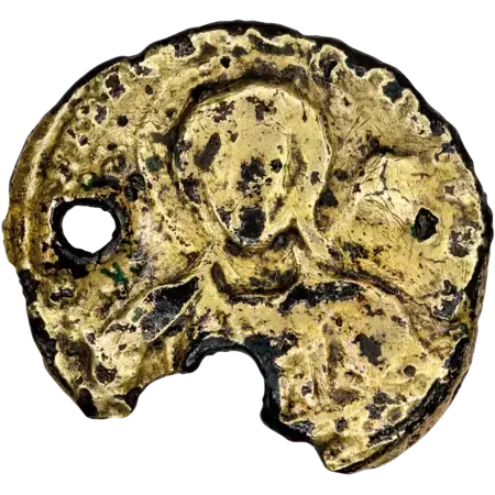 Plated coin (imitation of the solidus of Constantine VII and Roman II, fragment) (Photo 1)