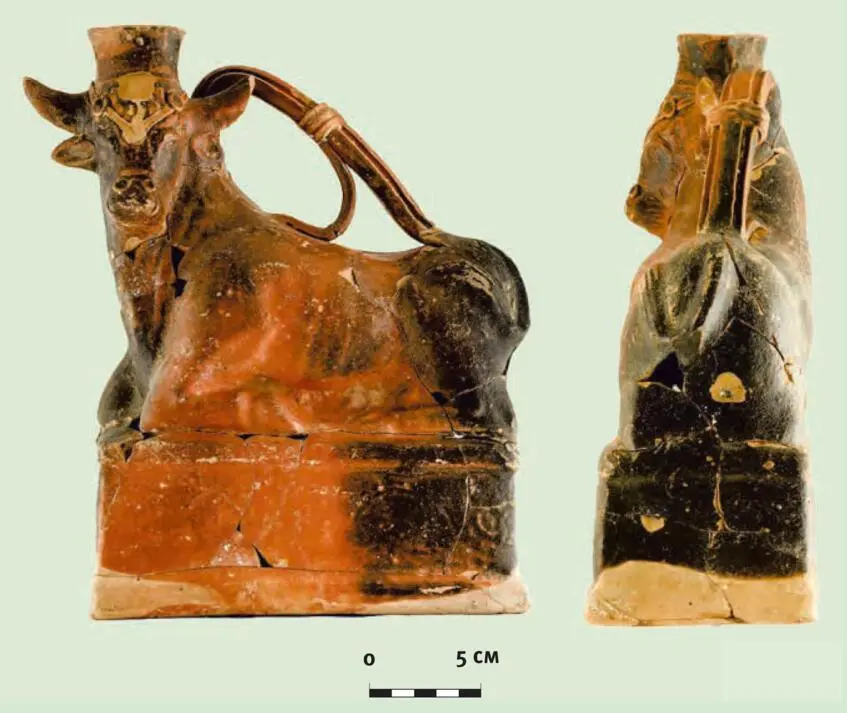 A zoomorphic red lacquer vessel in the form of a bull