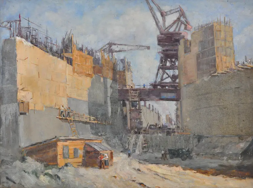 Construction of the Kakhovka HPP lock / Budivnytstvo shliuzu Kakhovskoi HES (Photo 256)