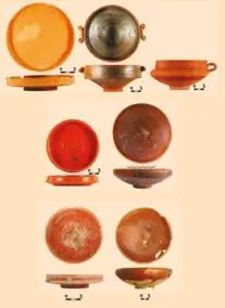 A collection of red lacquer plates