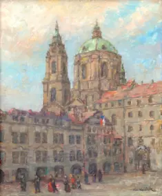 View of St. Nicholas Church in Prague / Vyd tserkvy Sv. Mykolaia u Prazi