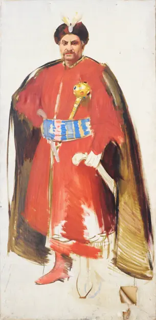 Grishko M.S. in the role of Bohdan Khmelnytsky in the opera of the same name (not finished) / M. Hryshko u roli Bohdana Khmelnytskoho u odnoimennii operi (ne zakinchena) (Photo 256)