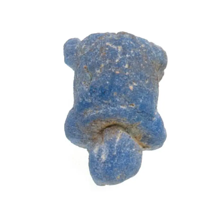 Egyptian faience pendant in the form of a turtle