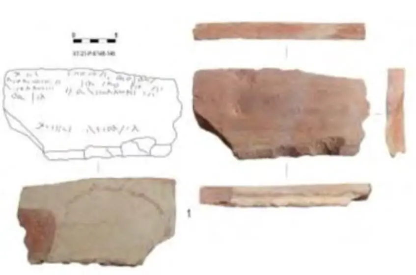 A fragment of terracotta with an inscription