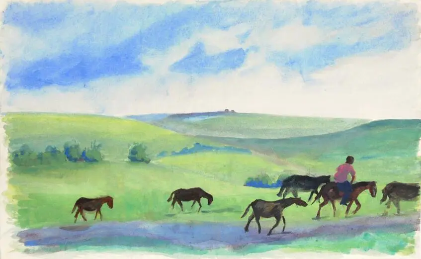 Summer landscape with horses (Photo 256)