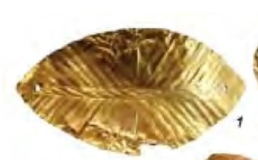 Fragment of a yellow metal wreath