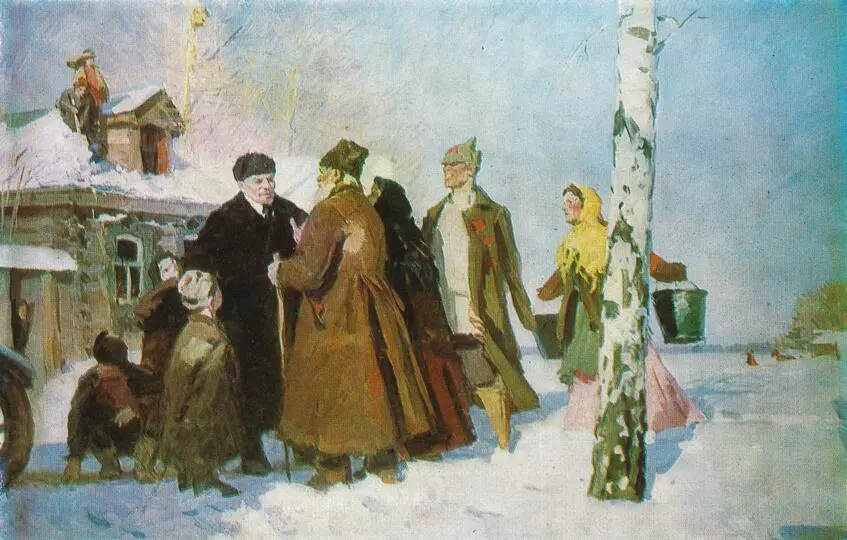 Lenin with peasants