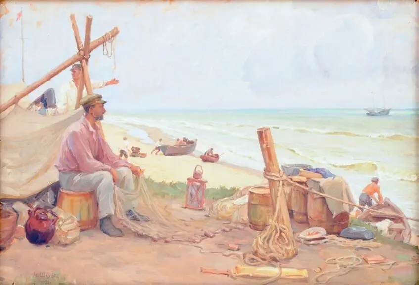 Fishermen on the seashore / Rybalky na berezi moria