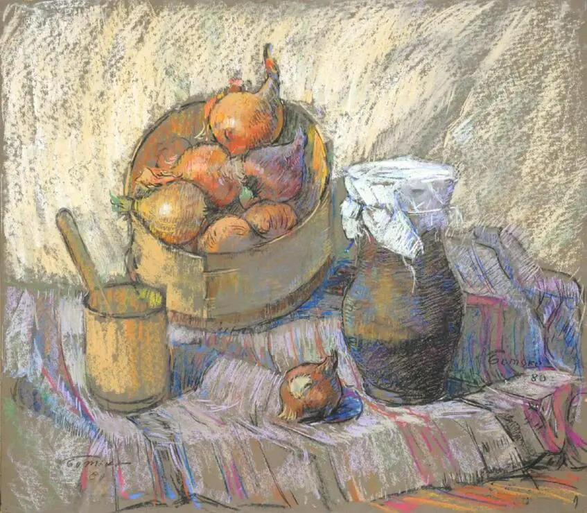 Still life with onions