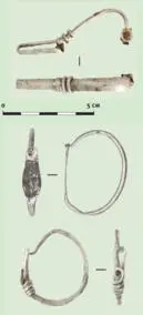 A collection of silver fibulae