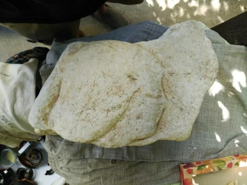 Fragment of a marble tombstone depicting the head of a girl or boy (Photo 256)