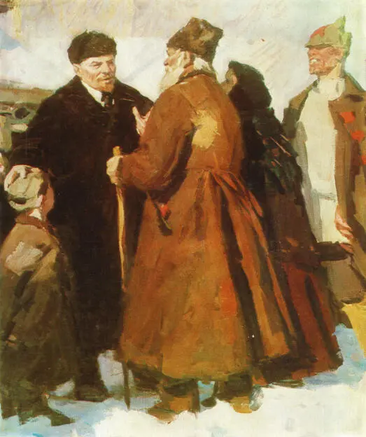 Lenin with peasants