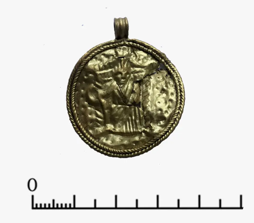 Golden medallion from the ancient settlement of Kitey