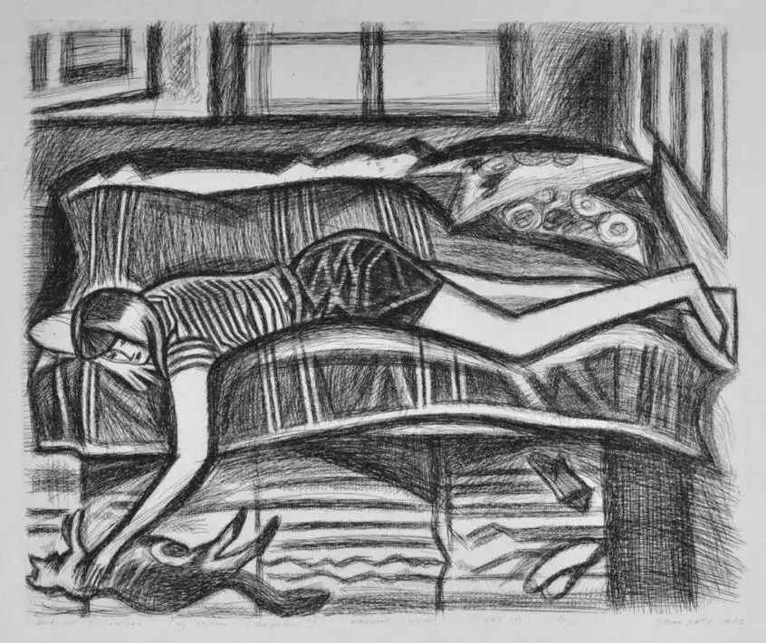 Girl with a cat. "Village" series / Divcнynka z kisнkoiu. Seriiа "selo"