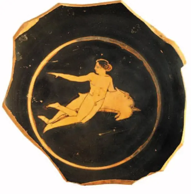 A fragment of a red-figure kilik