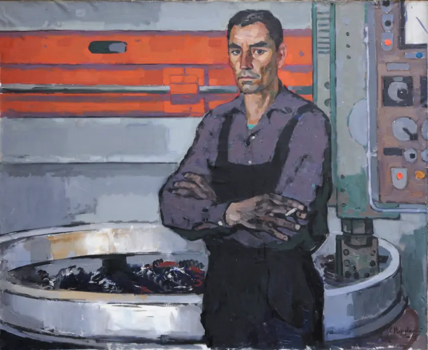 Portrait of N.P. Talavyr, a brigadier of the communist labour brigade at the Bolshevik plant / Portret bryhadura bryhady komunistychnoi pratsi zavodu "Bilshovyk" Talavira N.P.