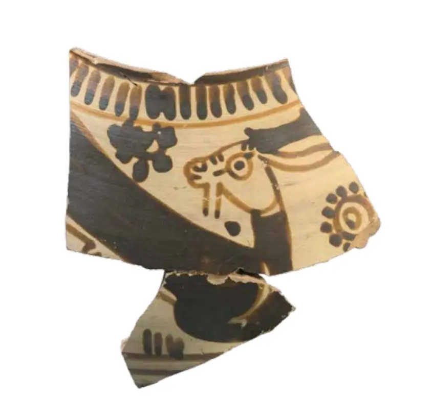 Fragment of an oinochoe depicting a goat