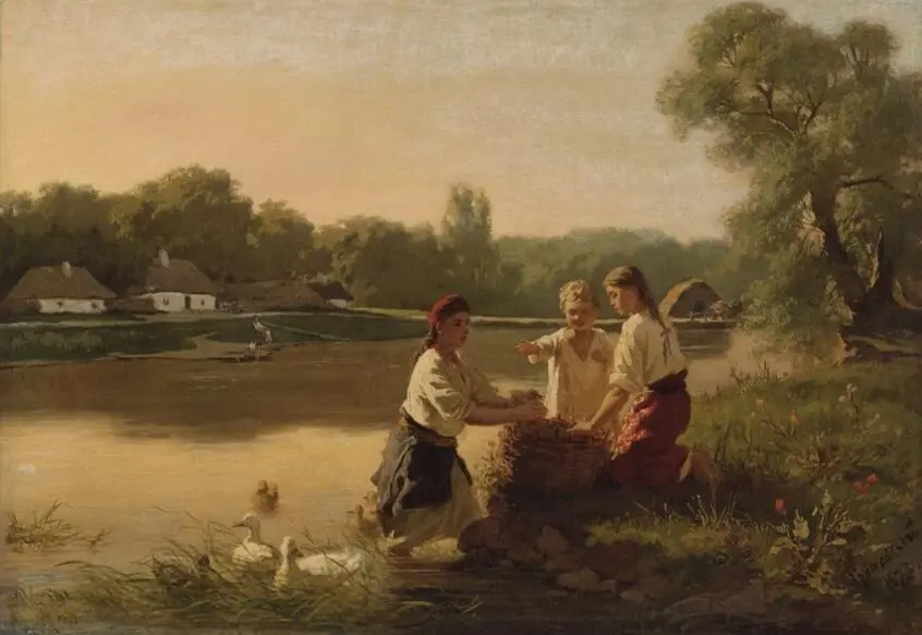 By the river