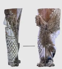 Fragments of an ivory table leg cover from Mesopotamia