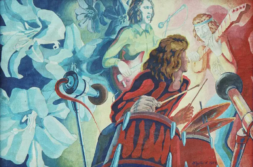 &quot;Rock-n-Roll&quot;. A sketch of a wall painting in the discotheque of the dormitory of the Faculty of Physics of Kyiv University named after Shevchenko (Photo 256)