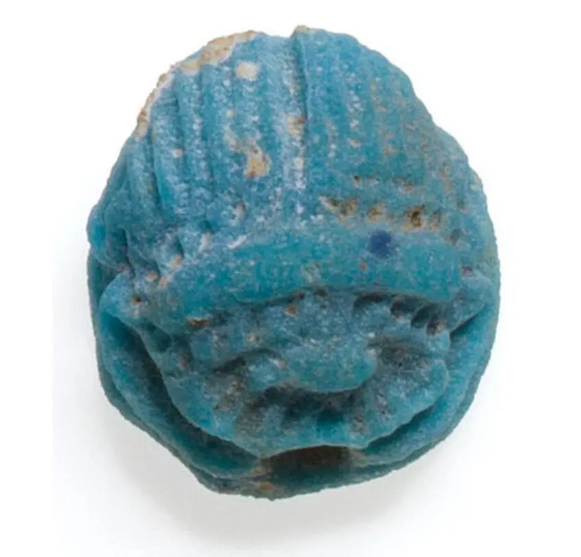 Egyptian faience pendants in the form of scarabs