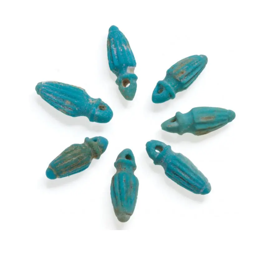 Egyptian faience pendant in the form of amphorae