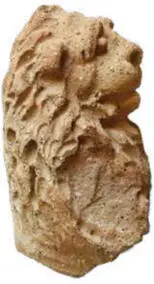 Terracotta lion head