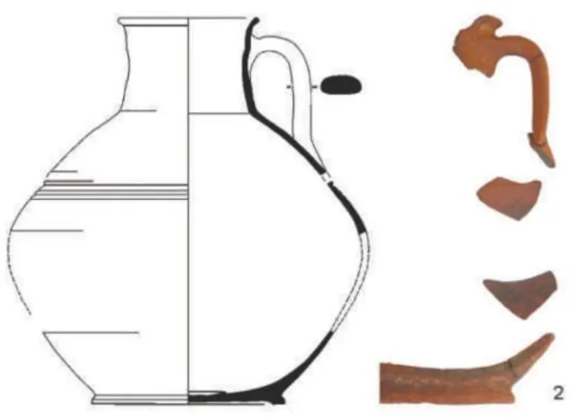 Fragments of a red clay table jug